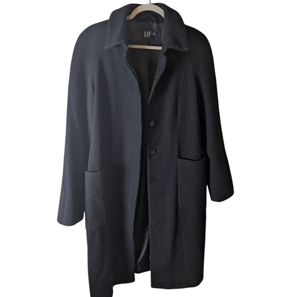 GAP Womens Black Wool Overcoat Size SP - Picture 2 of 4